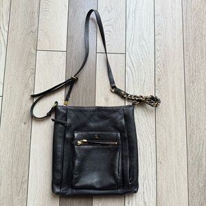 Elliott Lucca Black Leather Crossbody Bag